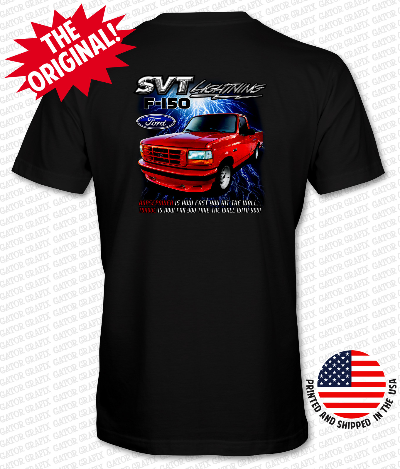 Ford SVT Lightning ’93-’95 Red Truck T-Shirt-HIGH QUALITY!