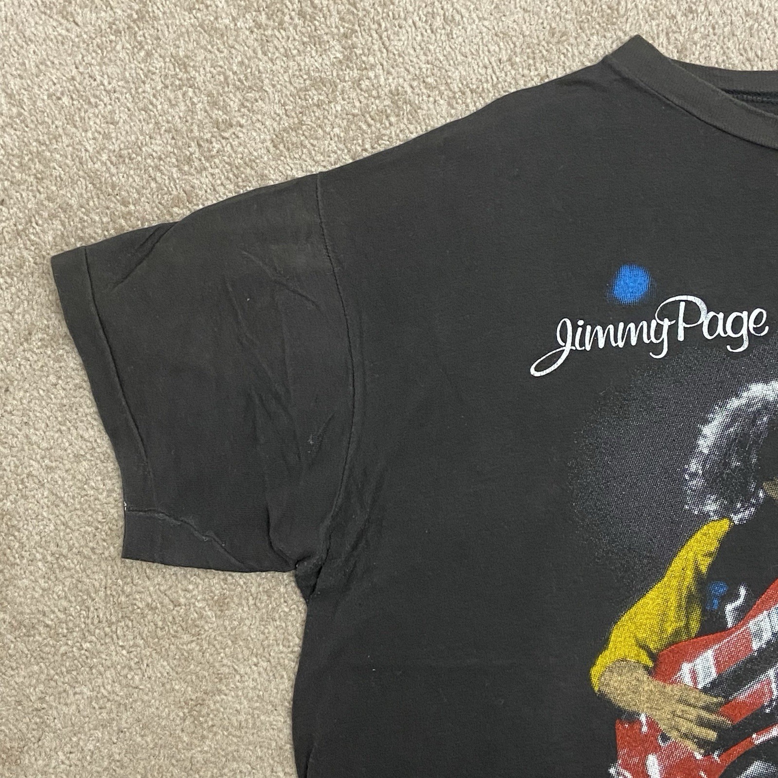 80s Jimmy Page T Shirt Medium 1985 The Firm Tour Rock Band Single Stitch Vintage gallery