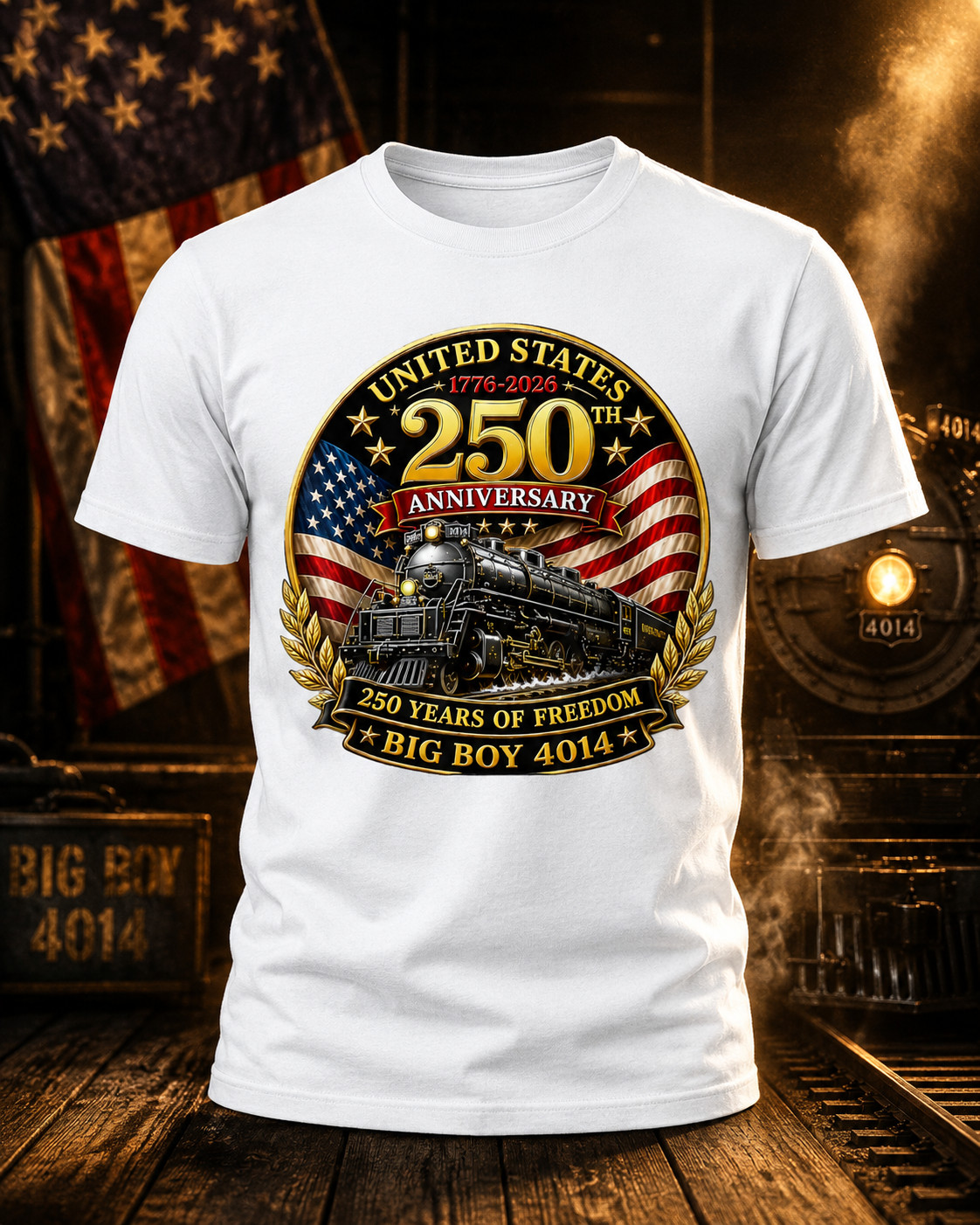 Big Boy 4014 Vintage 250 Steam Locomotive Railroad Train T-Shirt gallery