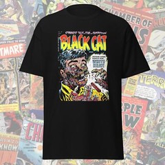 Black Cat Mystery 50 Pre Code Horror Comic Cover Tee Gore Punk Goth
