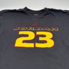 Nike Jordan Quilted Raised Number 23 Graphic Tee XXL Black Red Yellow Fast Ship!