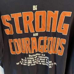 Bible Verse Deuteronomy 31.6 Be Strong Courageous Men XXL 2XL Tee T Shirt Blue