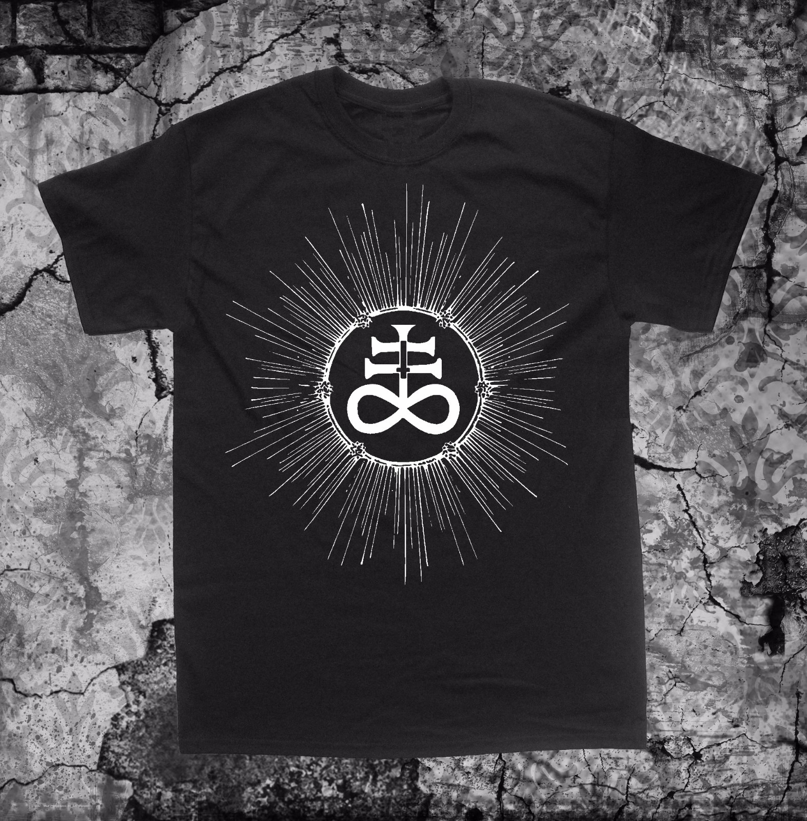 Leviathan Cross T Shirt Punk Occult Gothic Baphomet Satanic Goat Skull Pentagram gallery