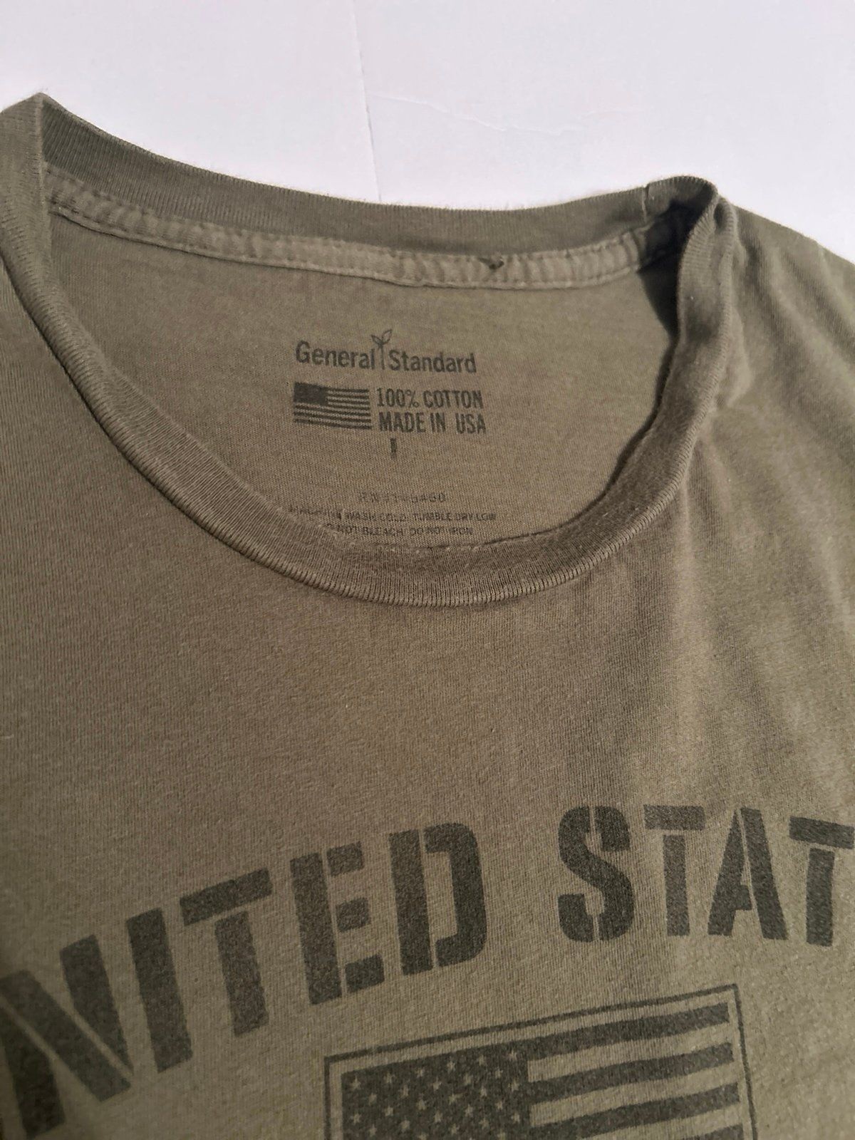 General Standard Men’s Olive Green "United States of America" Graphic T-Shirt LG gallery