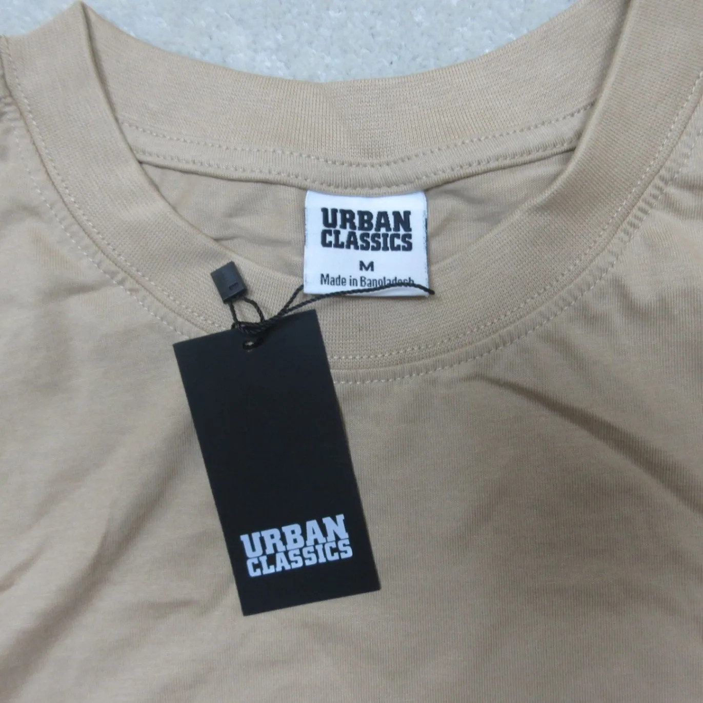 Urban Classics Tall Tee Long Sleeve Shirt M Tan Cotton Casual Wear gallery