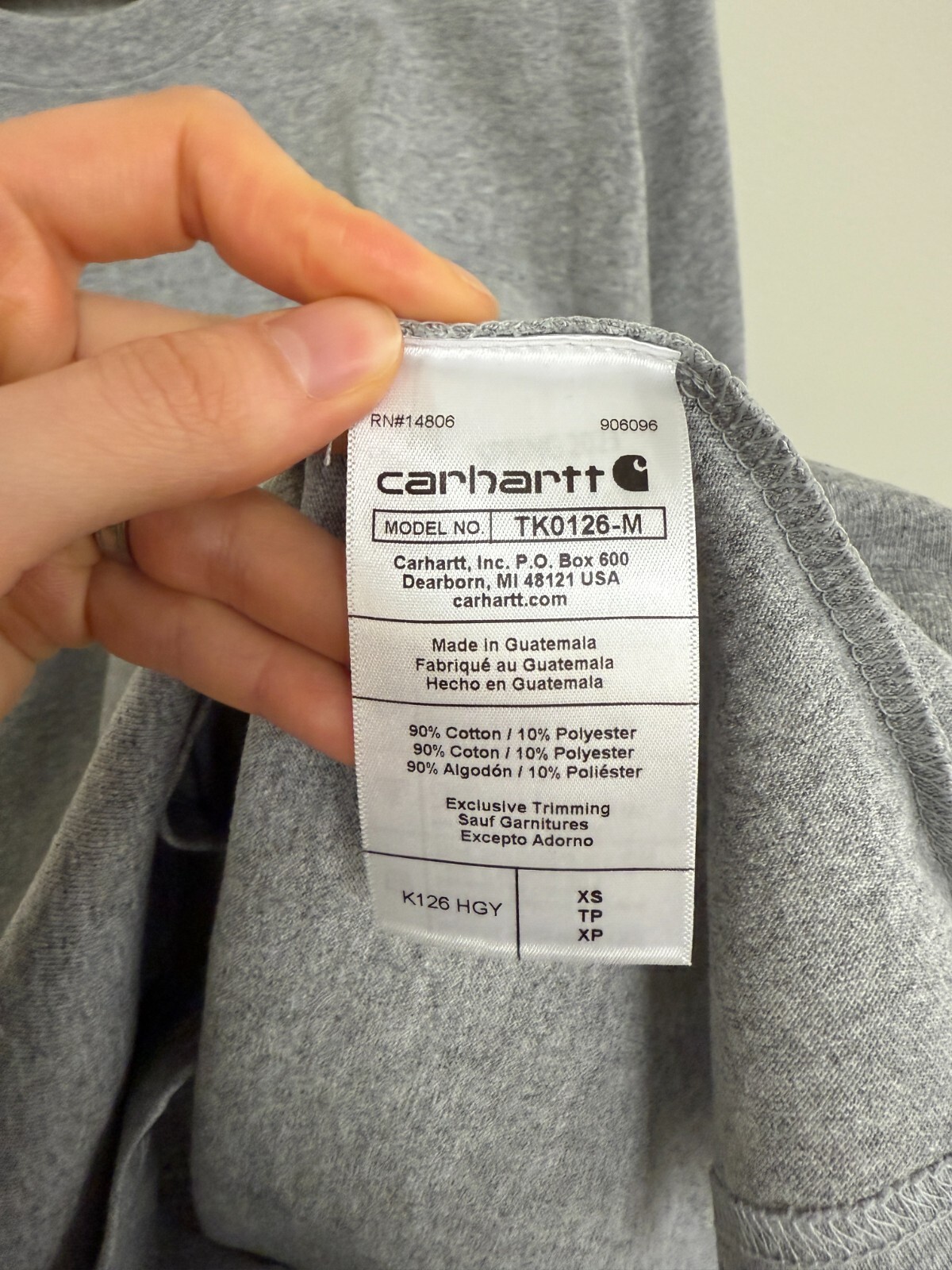 Carhartt Unisex Loose Fit Pocket T Shirt Long Sleeve TK0126 [XS] [S for Women] gallery