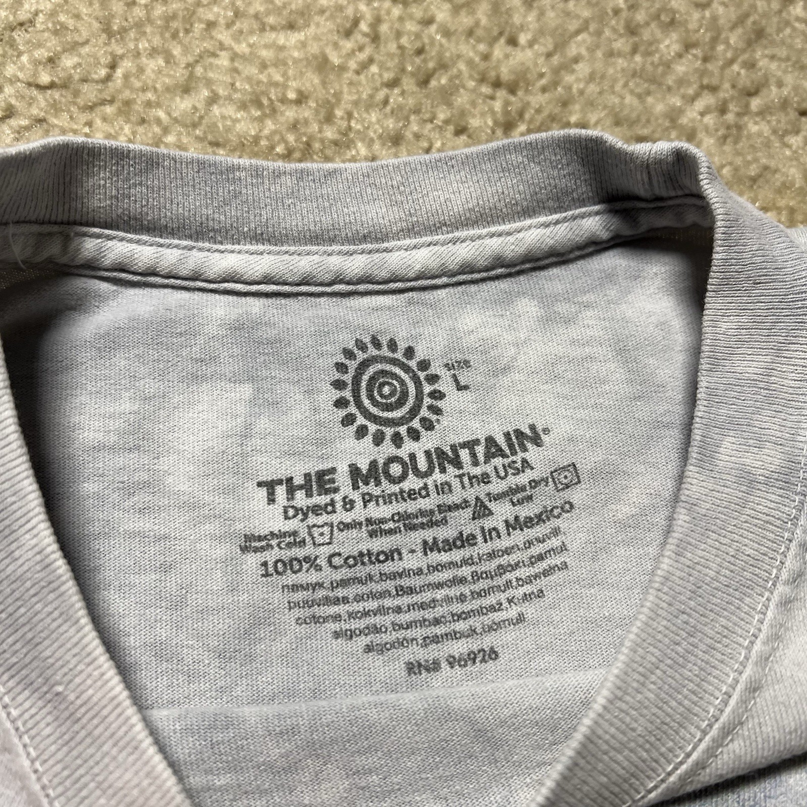 Vintage The Mountain Steam Locomotive Train T Shirt Mens Large Gray Tie Dye Y2K gallery