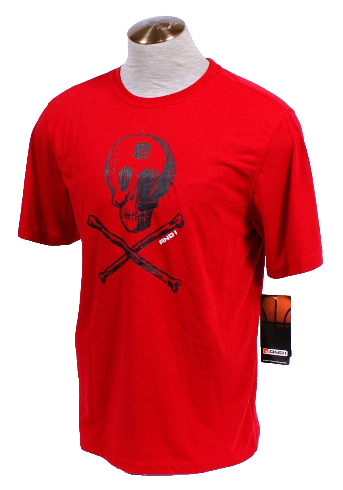 AND1 Men's M Red Skull & Bones Short Sleeve T-Shirt Play at Your Own Risk gallery