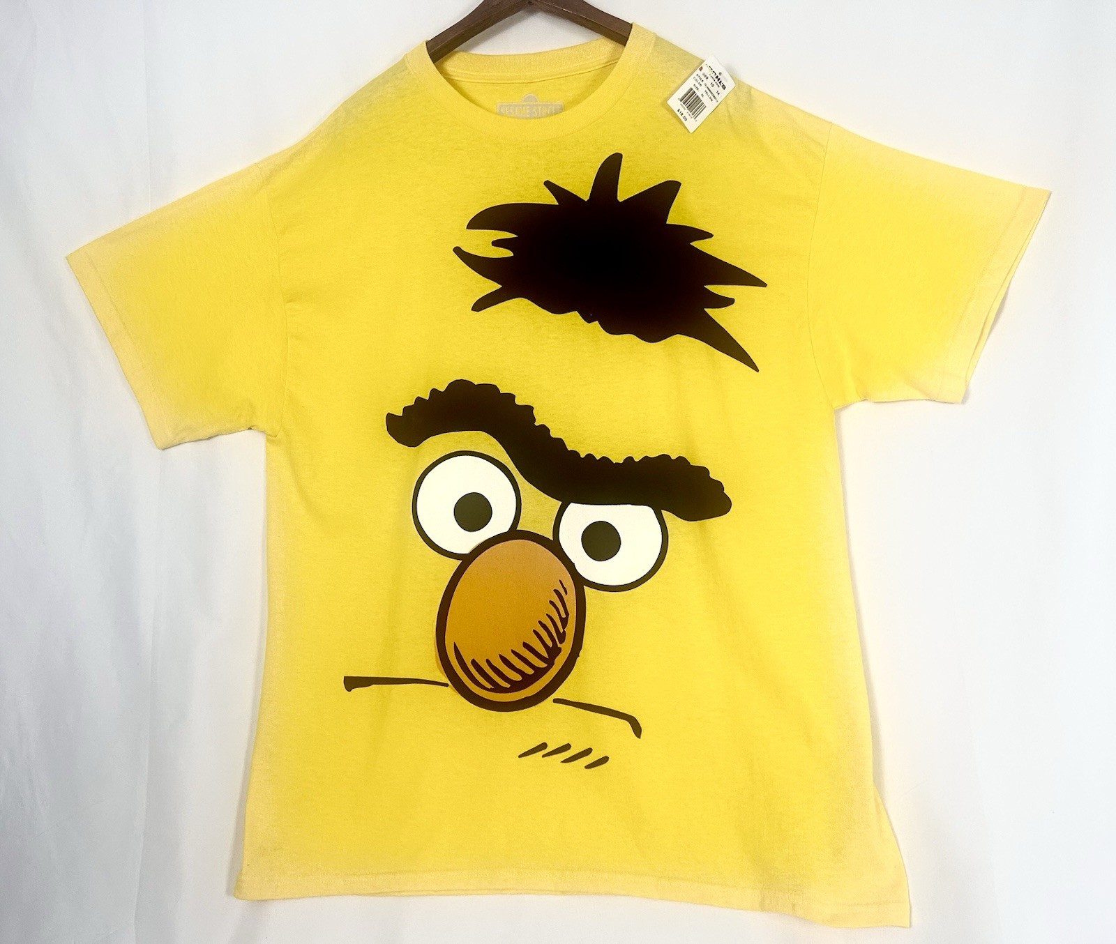2010 Sesame Street Sesame Workshop Bert Face Yellow T Shirt Size XL NWT