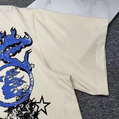 Hellstar printing star Short Sleeve High Street T-shirt Beige