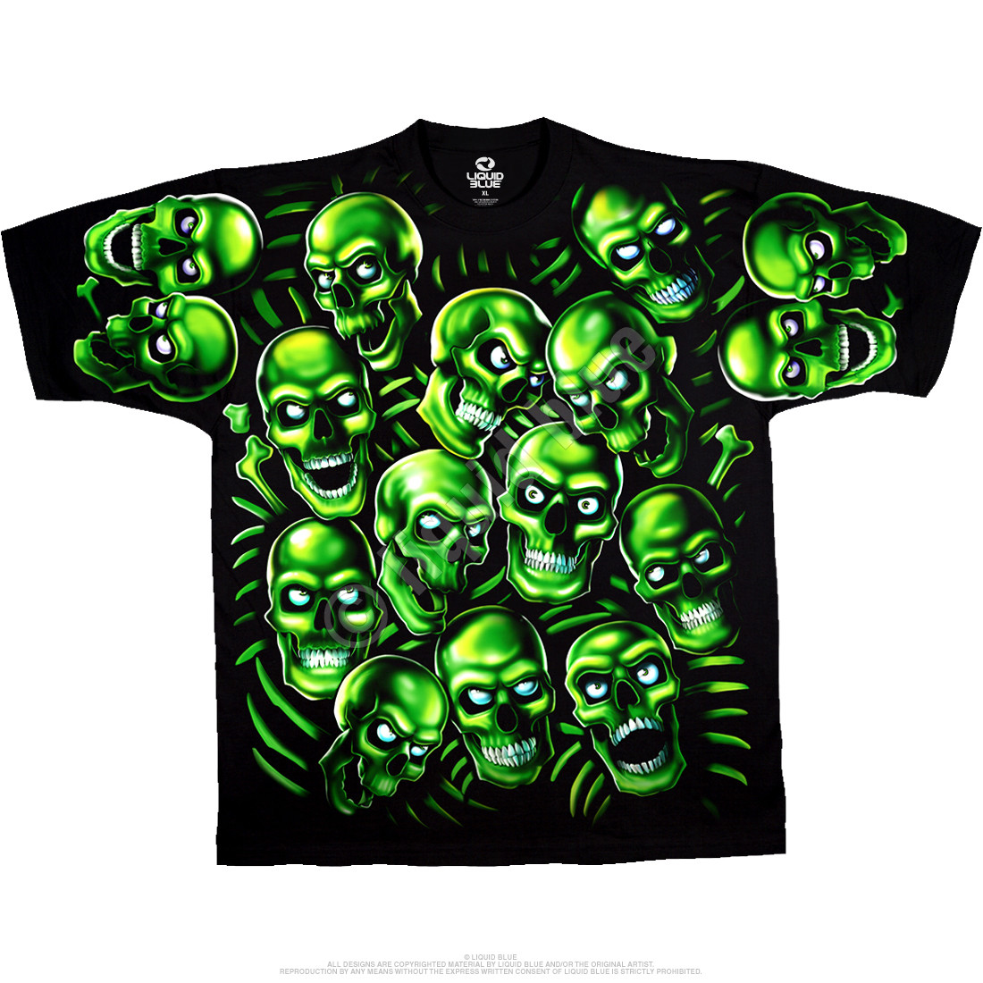 JUICY J STAY FLY-SKULL PILE-GLOW N DARK-T-SHIRT S-M-L-XL-2X- Authentic, Licensed gallery