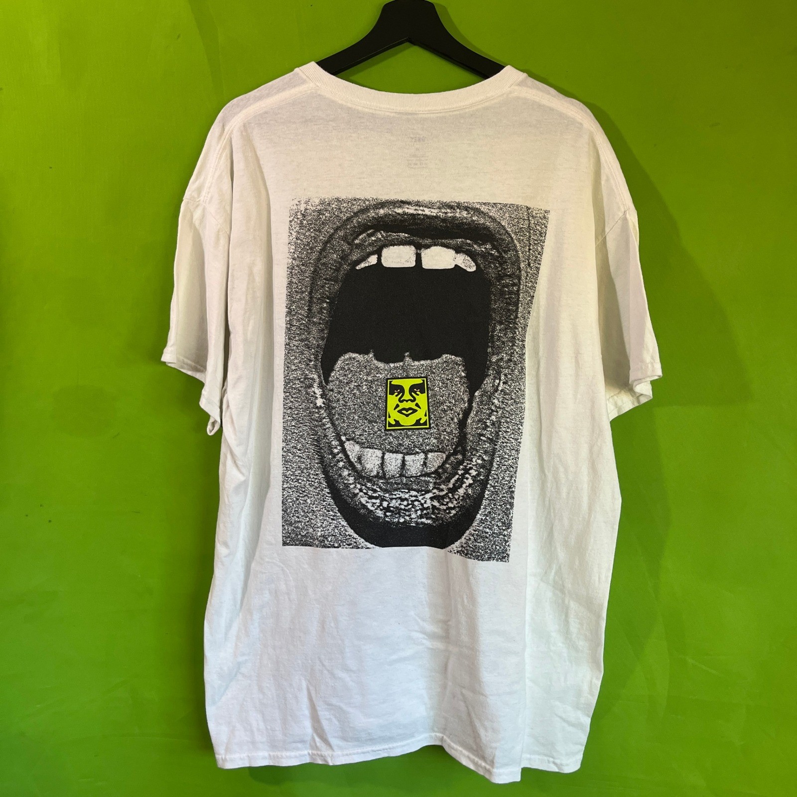 Obey Worldwide Shirt Mens XL Art White Mouth Tongue Andre Giant Streetwear