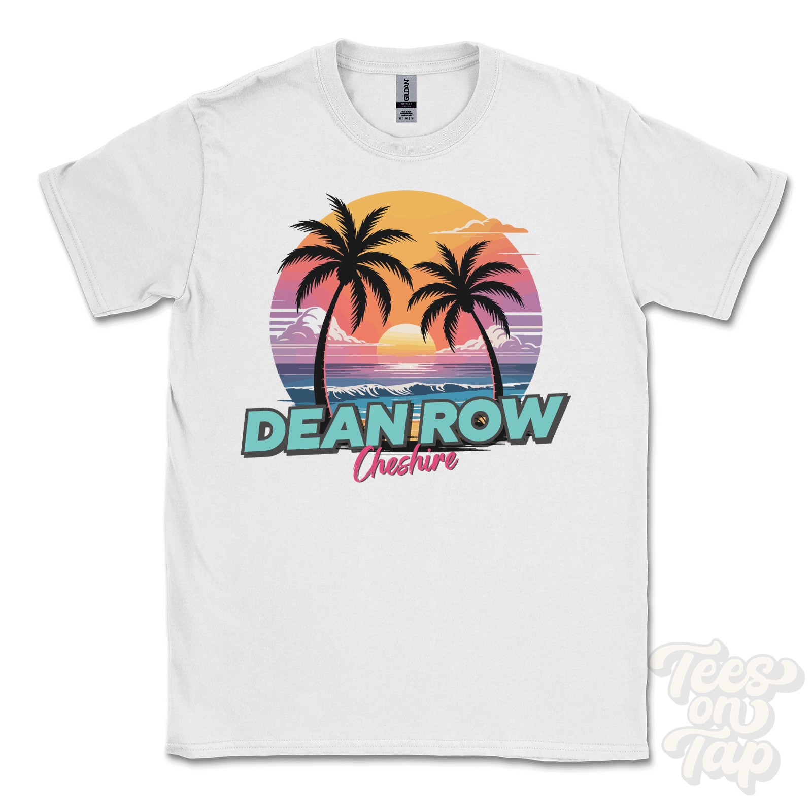 DEAN ROW CHESHIRE T-SHIRT - Retro Miami Style Funny UK Summer Parody gallery