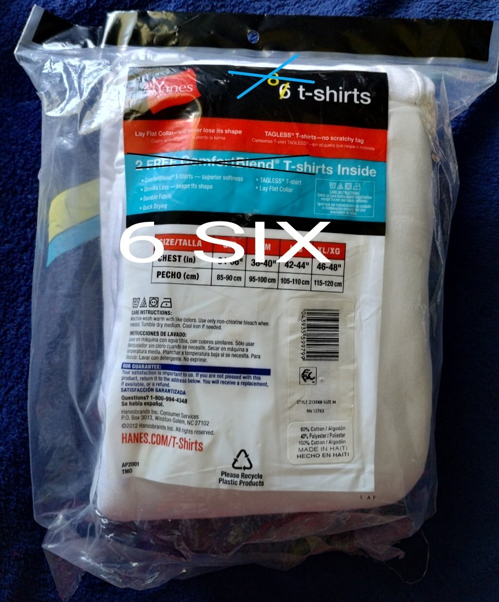 (6) New Hanes Tagless ComfortSoft ComfortBlend Undershirts T-Shirts Med Open Bag gallery