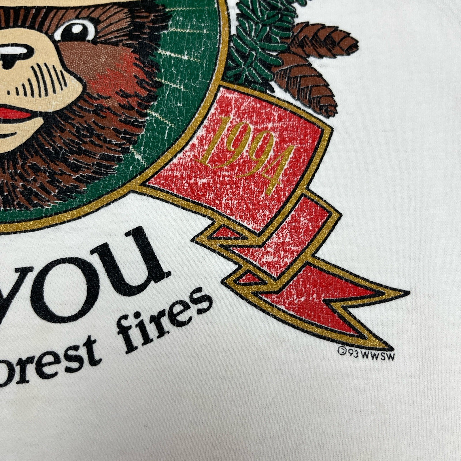Vintage Smokey The Bear Only You Can Prevent Forest Fires T Shirt Distressed 90s gallery