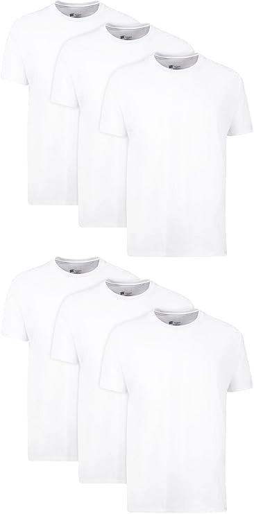 Hanes 2135Z0 Men's T-Shirt Size L White | Soft Cotton Crew Neck Tee gallery