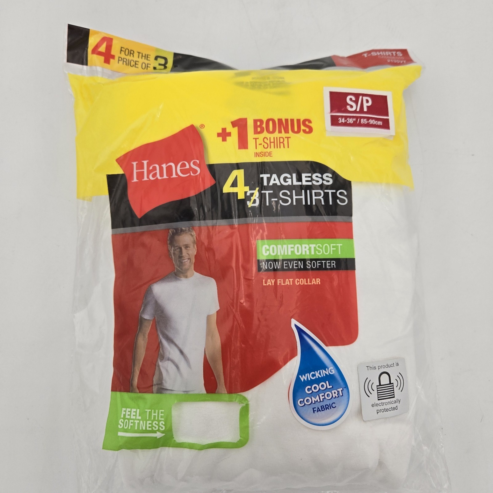 4 Hanes Men's ComfortSoft 100% Cotton Lay Flat Collar Blank T-Shirt 2135VT Small gallery