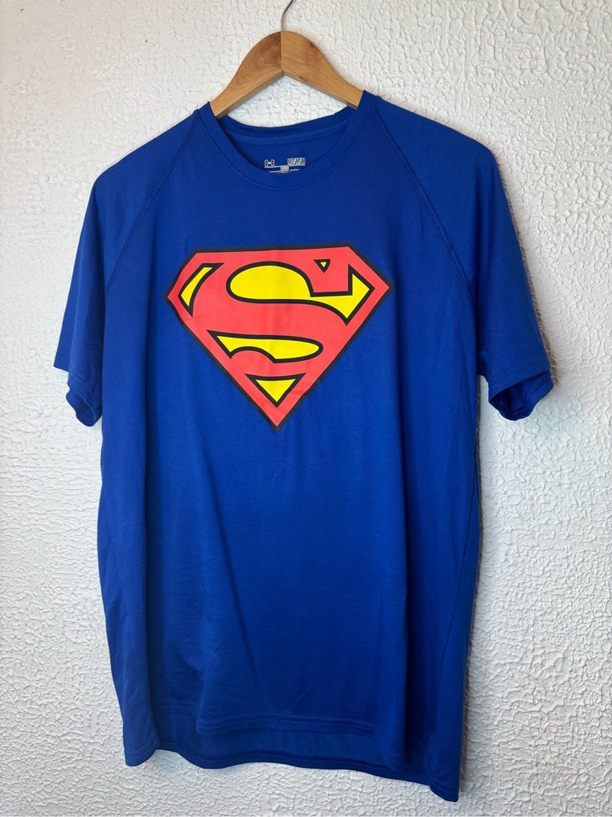 Under Armour Blue Short-Sleeve Tee with Red & Yellow Superman Logo gallery