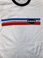 Retro Oasis 1996 Tour Horizontal Stripes Ringer T Shirt Mens XL NWOT Band Shirt