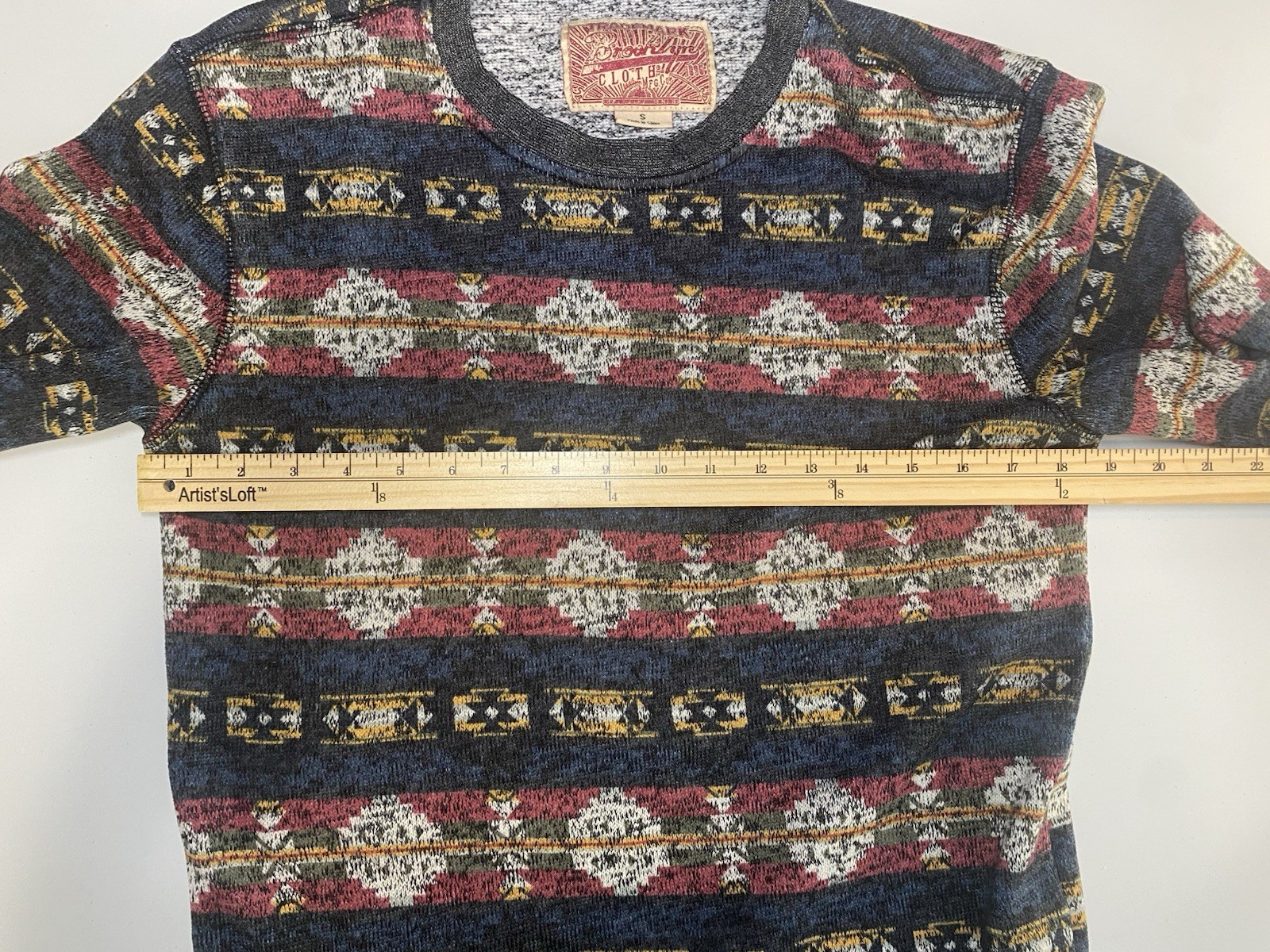 Brooklyn Men’s Aztec Print Shirt Size Small Street Wear Fall Winter Warm gallery