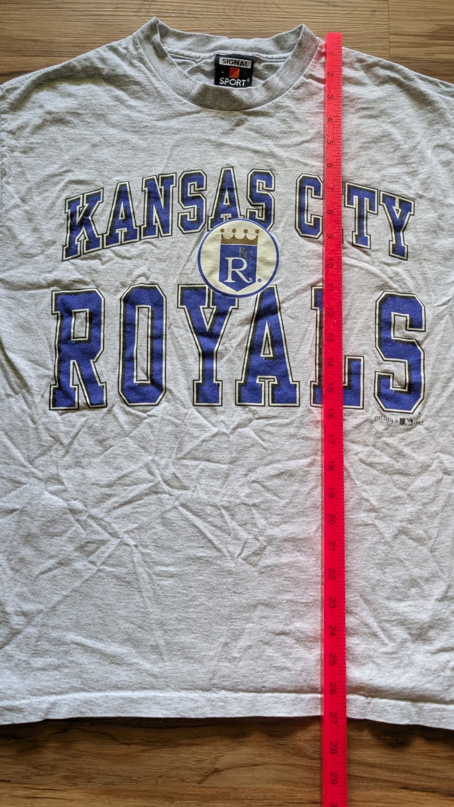 Vtg 90s Kansas City Royals T Shirt Signal Sport Mens L Gray 1997 Baseball MLB gallery