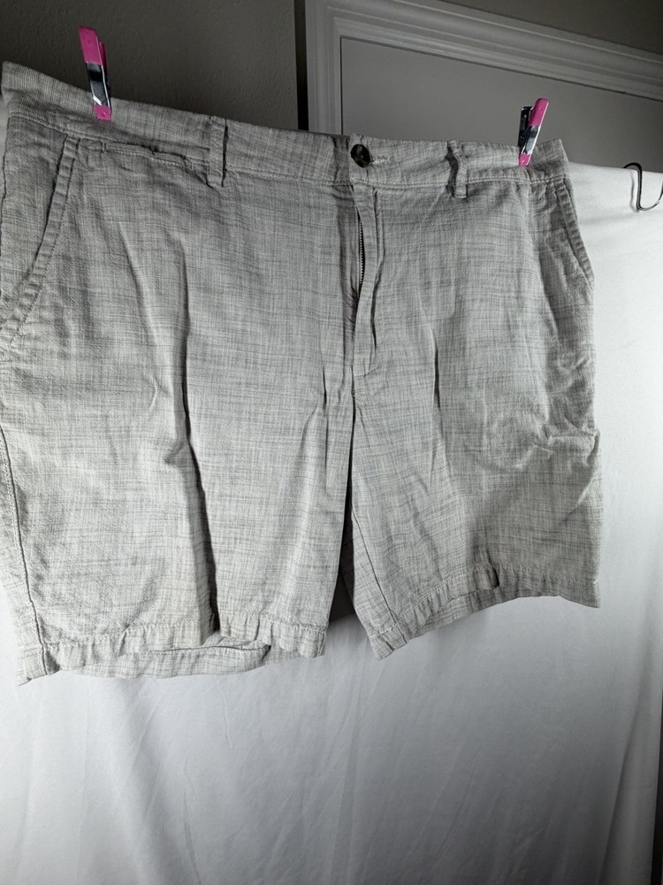 Goodfellow & Co Men’s 38 Shorts Gray Linen Blend Flat Front Summer Casual 10″
