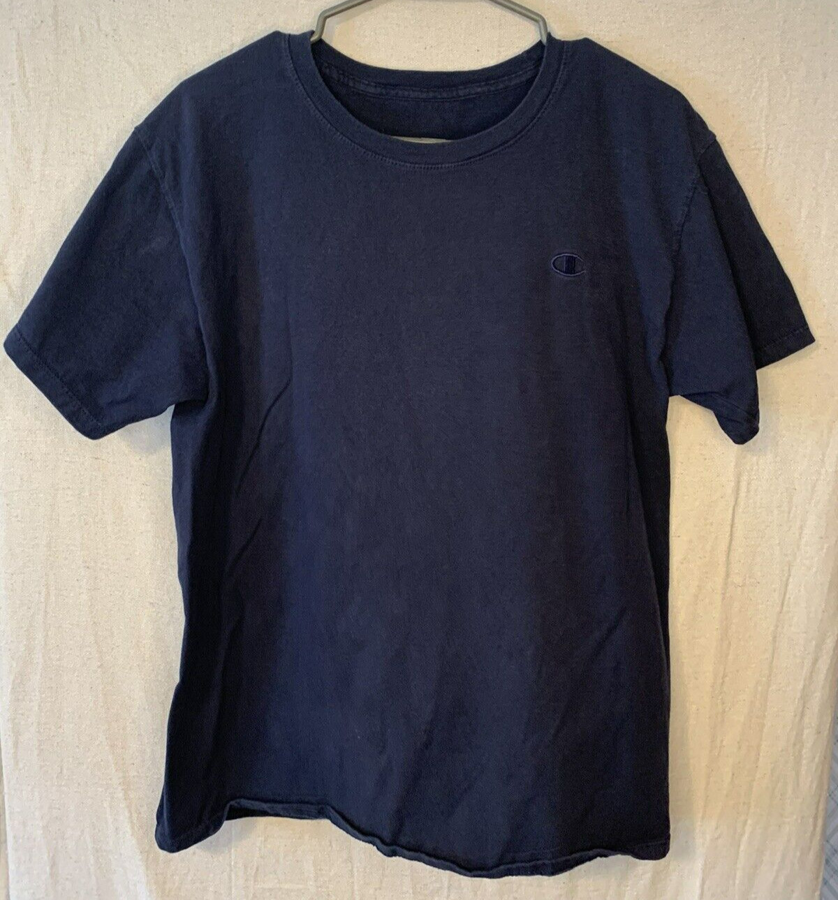 Champion T425 Shirt Adult Medium Blue Logo Casual Outdoors Camping Mens gallery