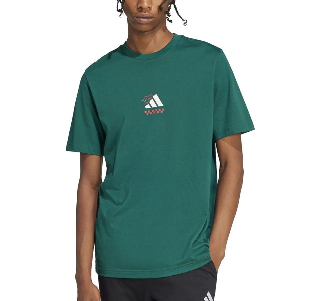 Adidas Green Lounge Pizza Graphic Three Slice Life T-Shirt JJ4017 size Medium gallery