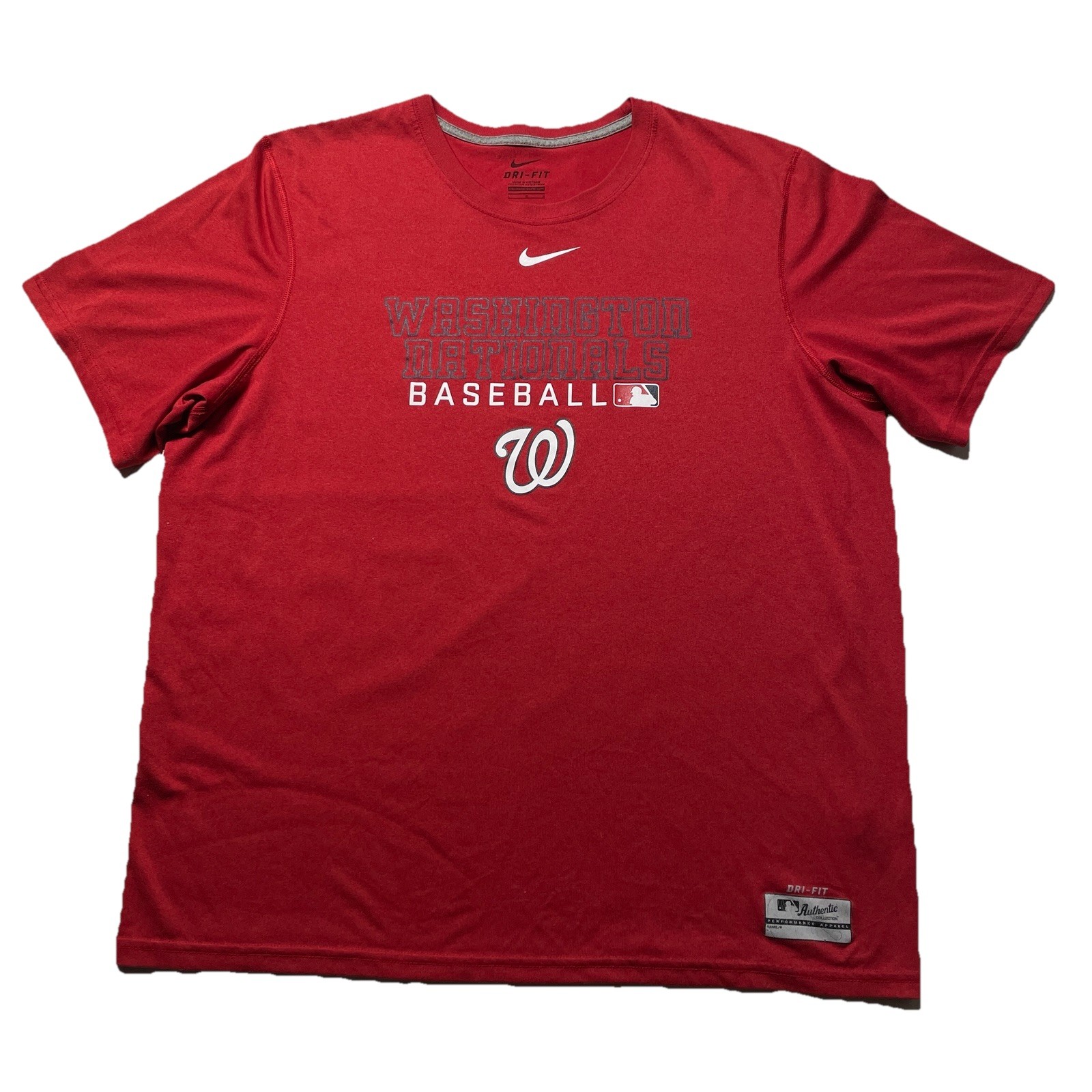 Nike Washington Nationals T-Shirt Men’s Large MLB Baseball Team Dri-Fit Red Logo gallery