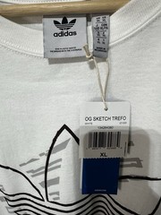 Adidas OG Sketch Trefo Men’s White Graphic Logo Crew Neck T-Shirt XL