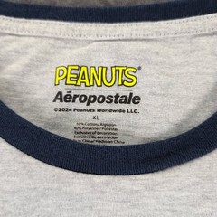Peanuts x Aeropostale T Shirt Ringer Tee Snoopy Short Sleeve Men XL