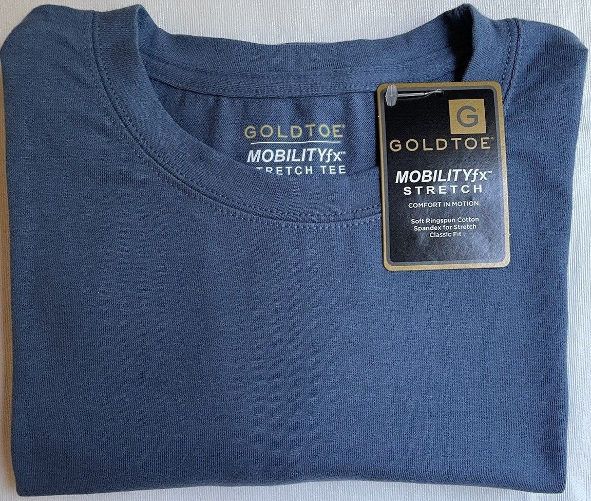 GoldToe Mens Mobility FX Stretch Short Sleeve Cotton T Shirt TEE Rare Size M NWT gallery