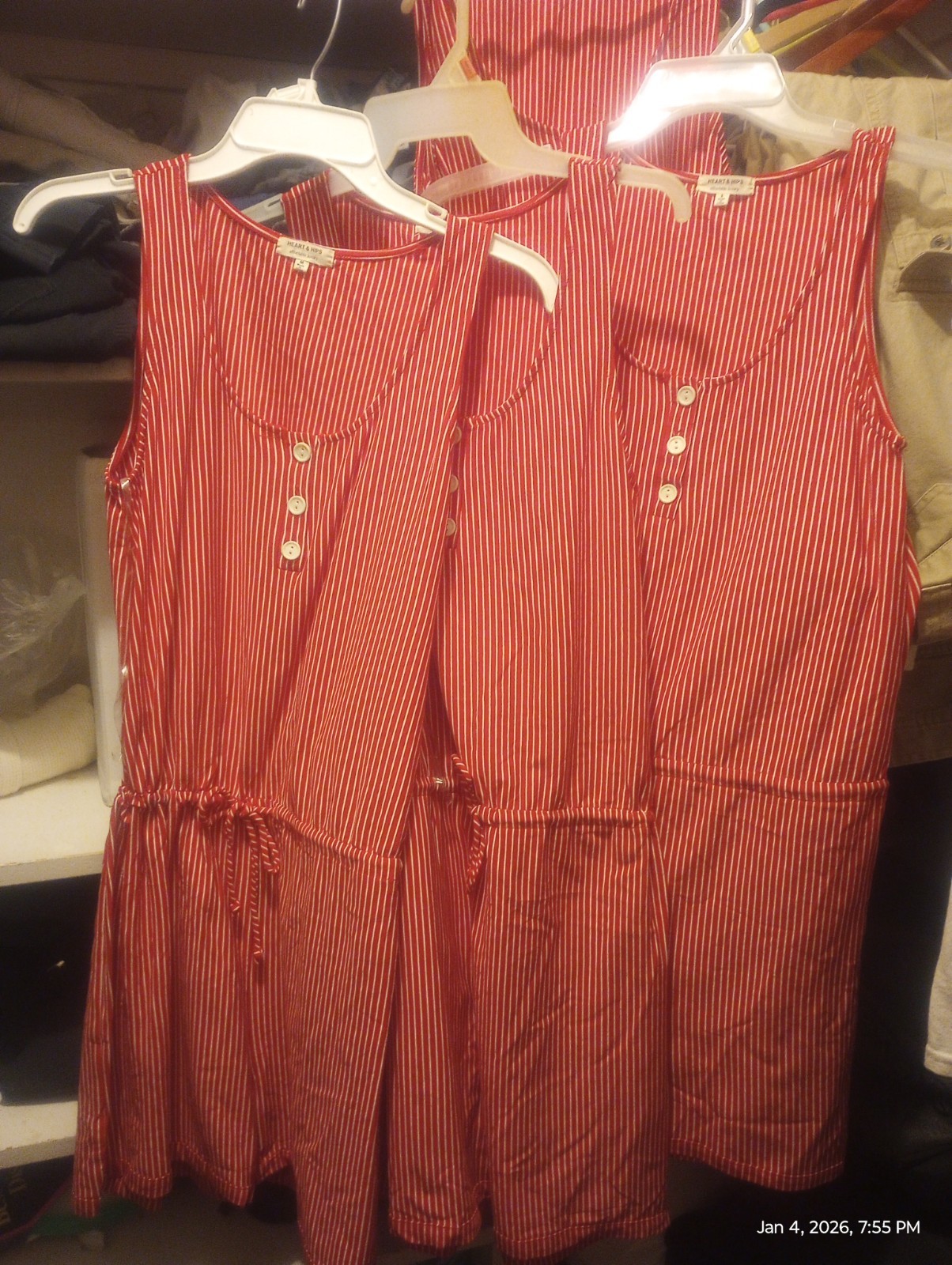 Clothing Apparel, jumpers, red and white vertical lines