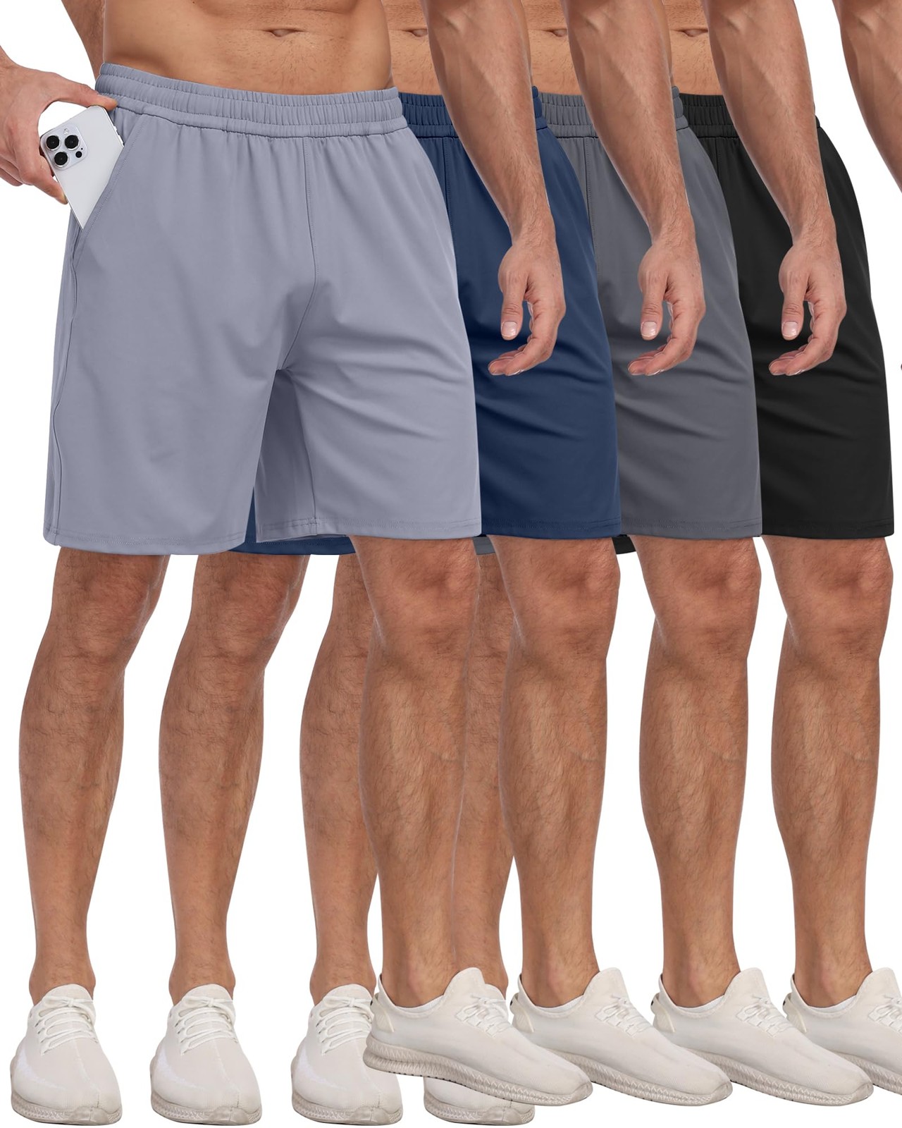 PARISDIARY 4 Pack Men’s Large, 4 Packs-black/Dark Gray/Navy/Light Gray