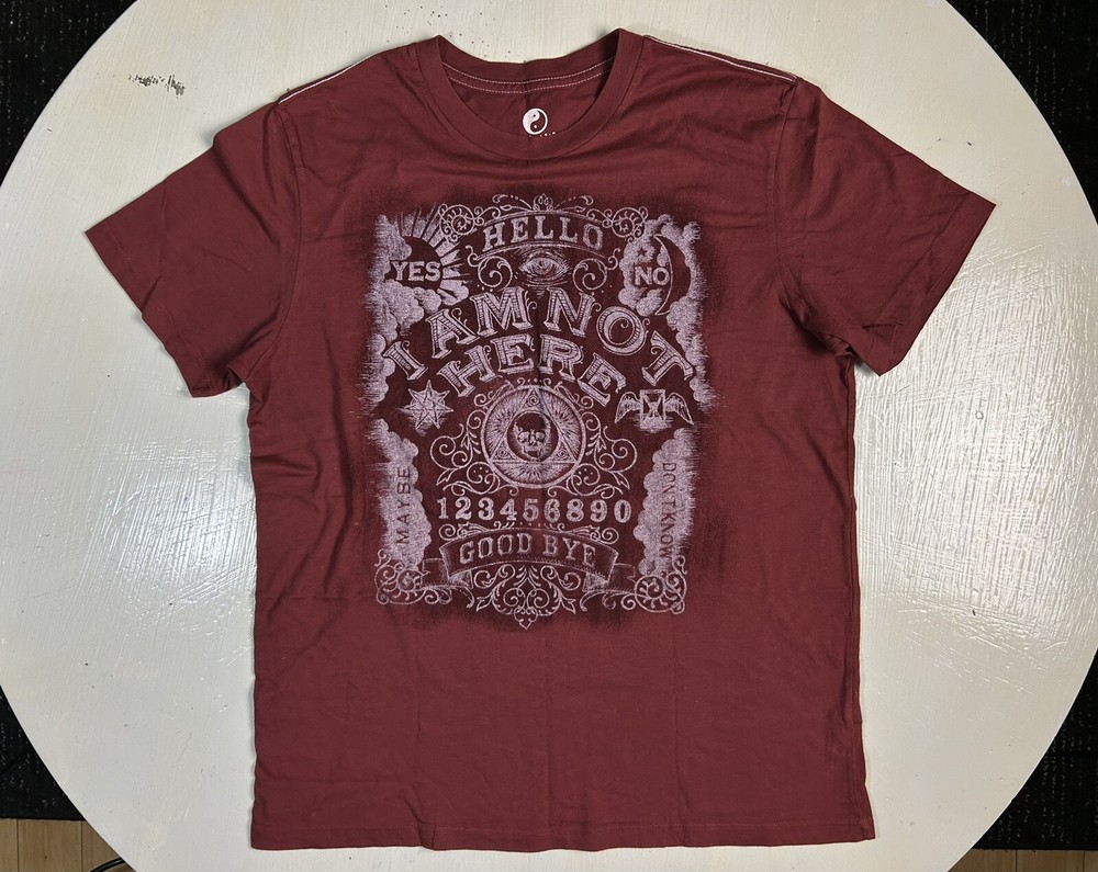 Ouija Board Men Size XL Rusty Red Short Sleeve Graphic T Shirt Halloween Season