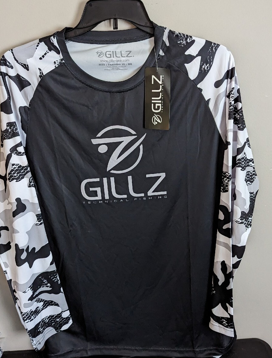 Gillz Men's LS UV Tournament Series Black/White L/S FISHING Shirt Size 2XL NWT gallery