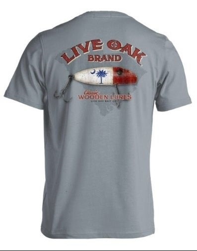 LIVE OAK BRAND T-SHIRT COMFORT COLOR "SOUTH CAROLINA FISHING LURE FLAG" MEDIUM gallery
