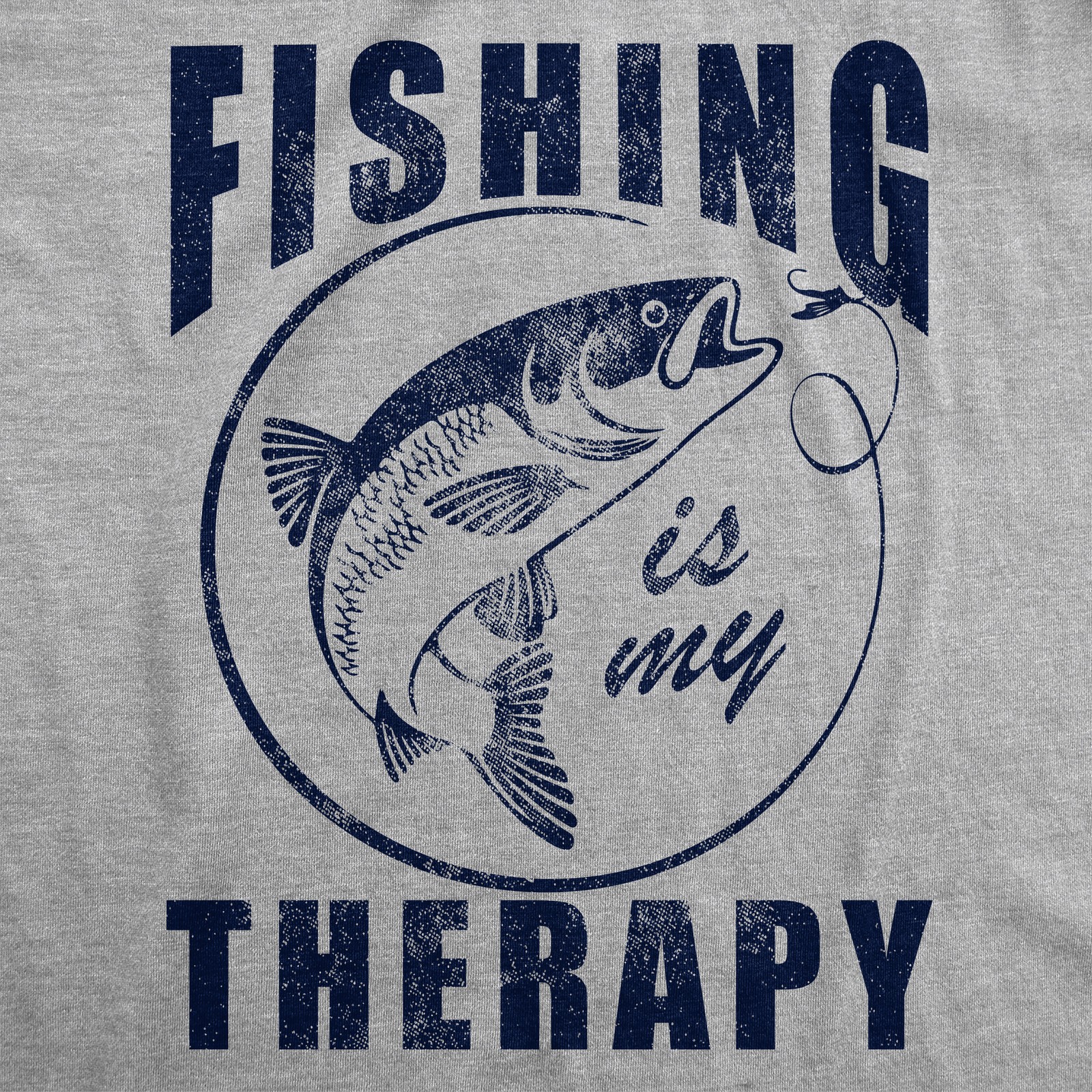 Mens Funny T Shirts Fishing Is My Therapy Sarcastic Fish Graphic Novelty Tee for gallery