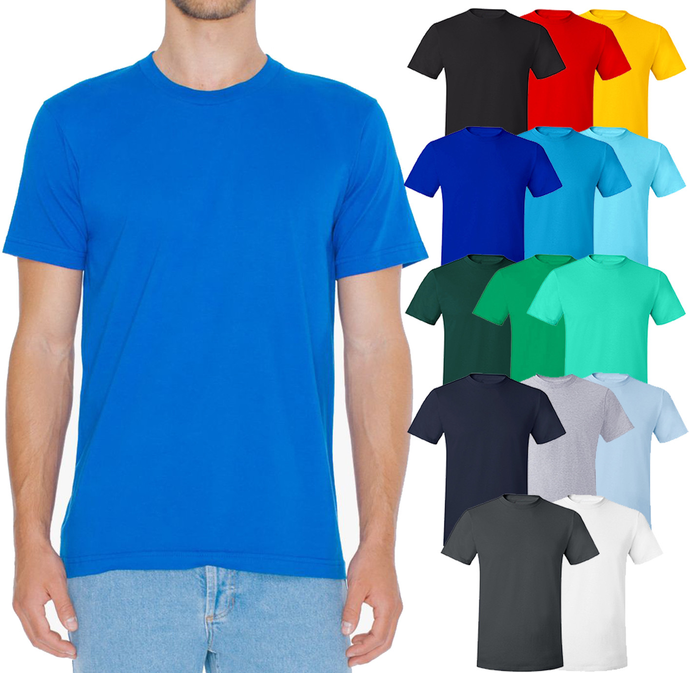 American Apparel T-Shirt Fine Jersey Blank Cotton Tee XS S M L XL 2XL 3XL NEW gallery