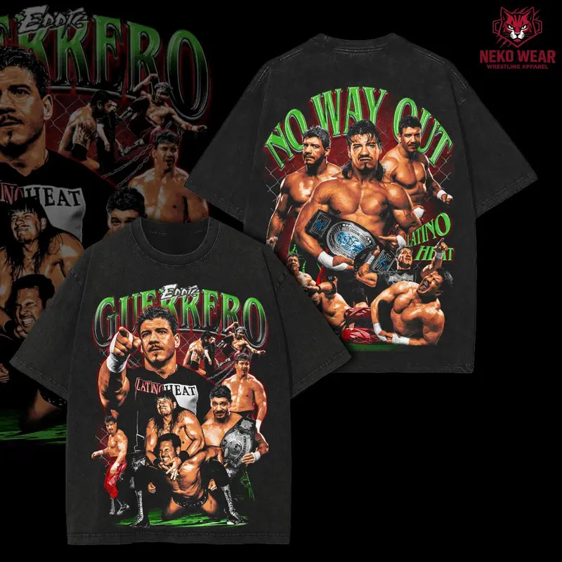 Wearova WWE Latino Heat Eddie Guerrero No Way Out Wrestling T Shirt Wash Tee gallery