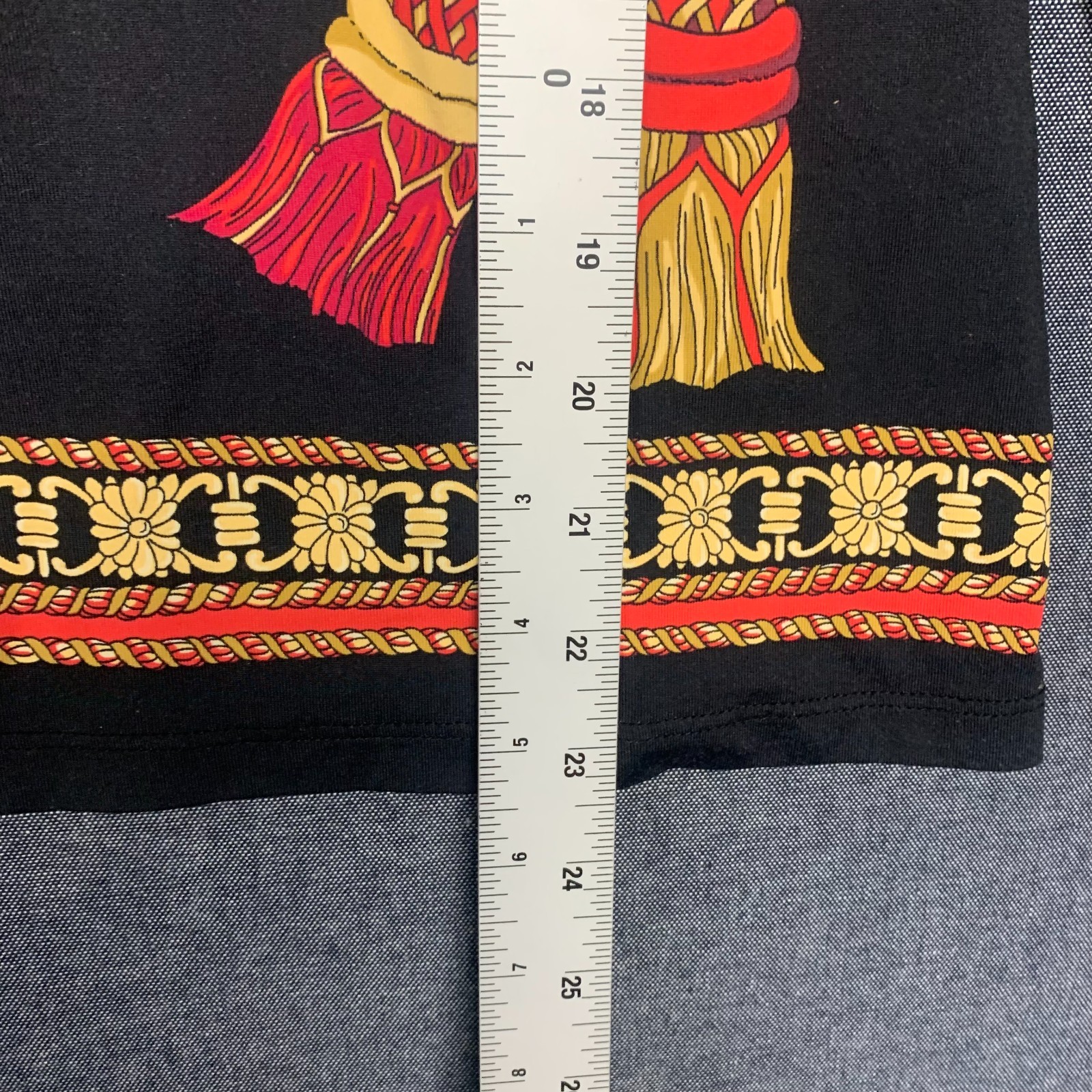 J.McLaughlin Women’s Shirt Size S Black Gold Ornate Print Nylon Blend gallery