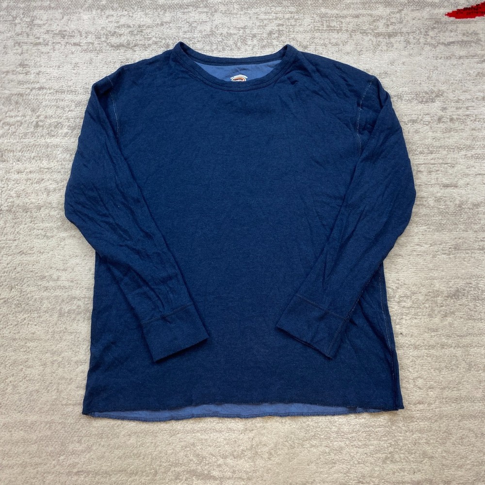 Duofold Shirt Medium Blue Wool Two Layer Preppy Base Hike Merino Outdoors Trekk