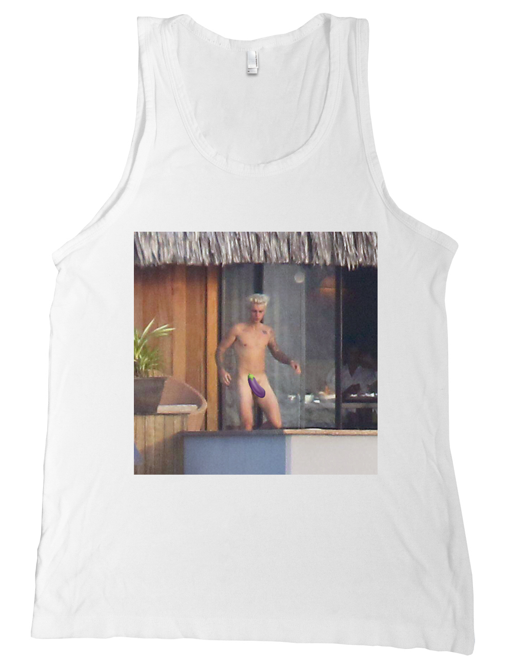Justin Bieber Naked w/ Eggplant Emoji Bella + Canvas Tank Top Belieber Shirt