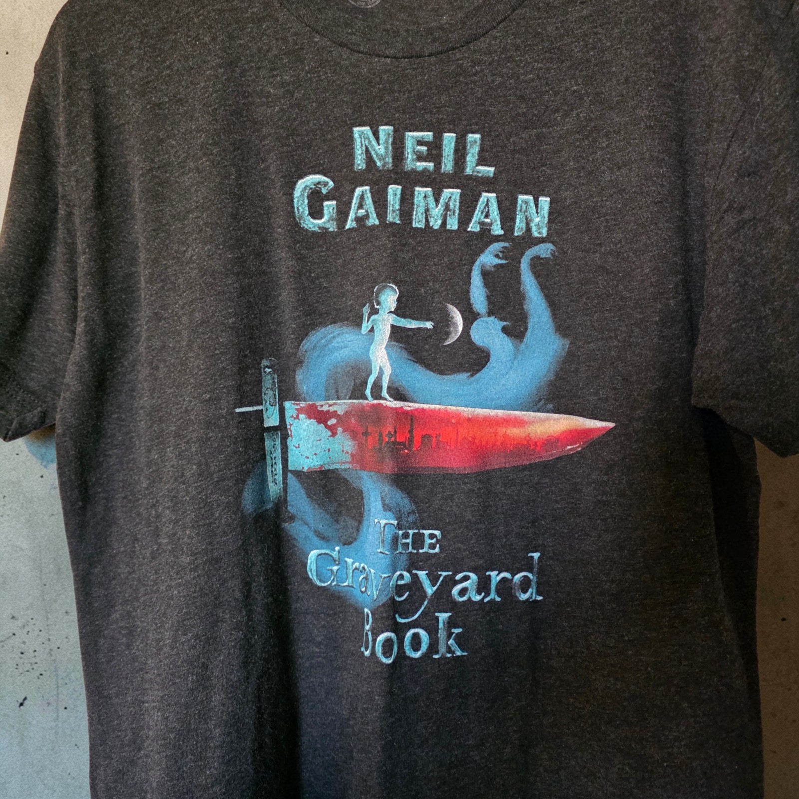 Neil Gaiman The Graveyard Book Mens L T-Shirt Official Literary Graphic Tee Gray gallery