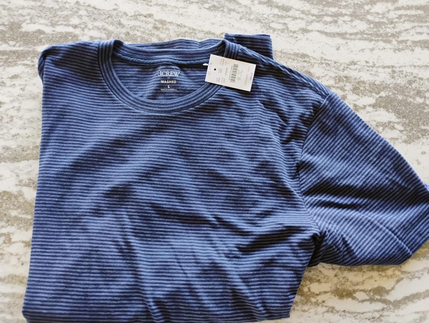 Jcrew Mens Short Sleeve Striped Tshirt Large $45 retail MINT FREE SHIPPING!