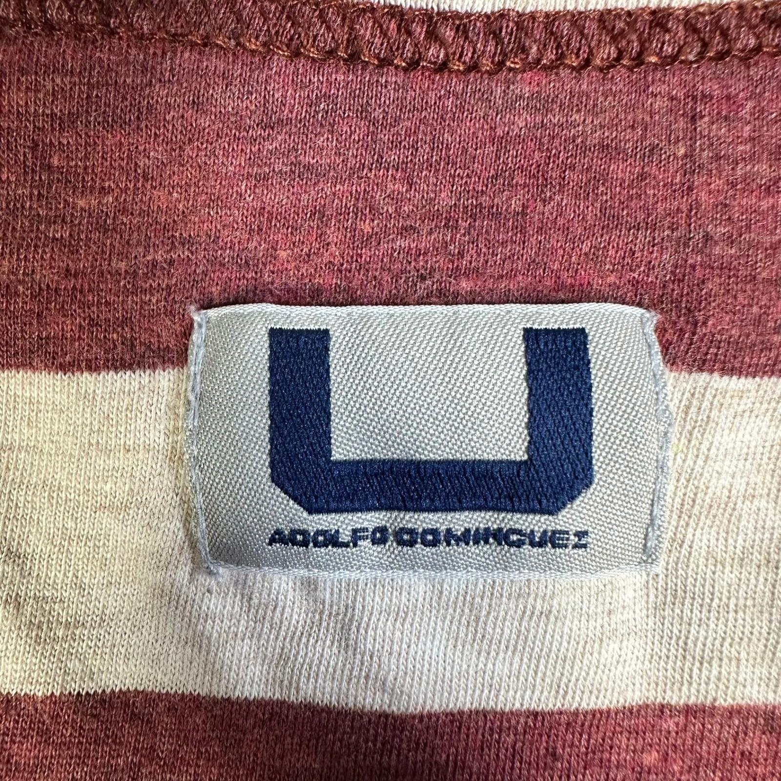 Adolfo Dominguez Mens Striped Pocket T-Shirt Red White Large Short Sleeve gallery