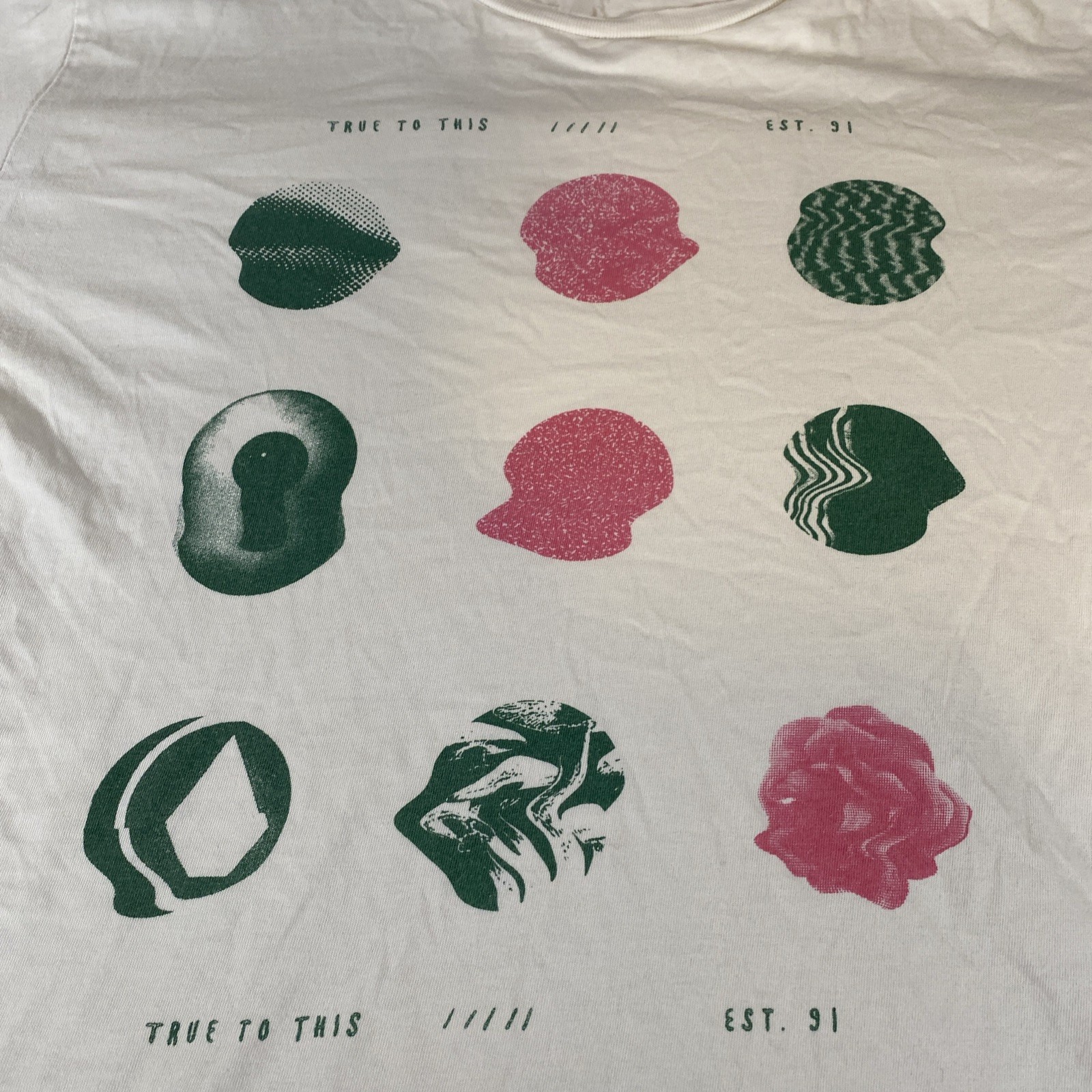 Volcom Stone Mens True To This Eyeball T Shirt size Large Ivory Skate Wear gallery