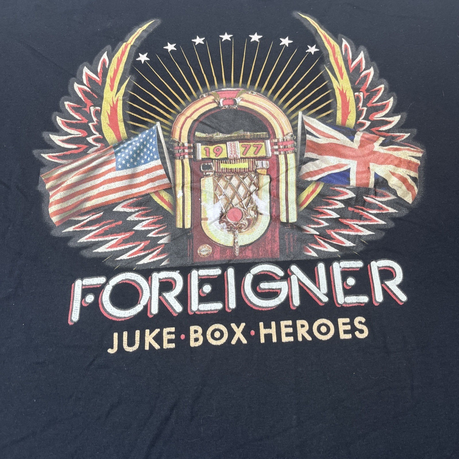 Foreigner Juke Box Heroes T Shirt Mens XL Black Goodie Two Sleeves Rock Band Tee gallery