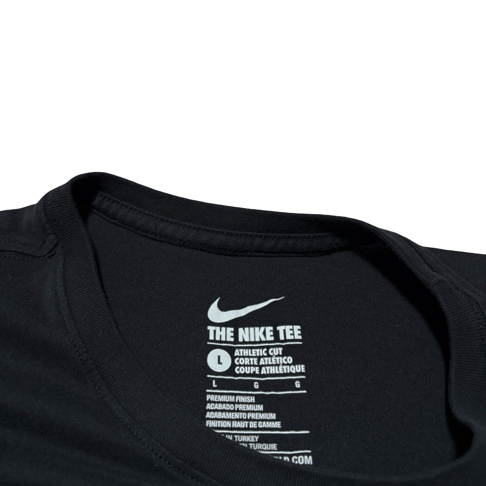 Nike Men's Paris France City Skyline Logo T Shirt Black Size Large 21 x 28 gallery