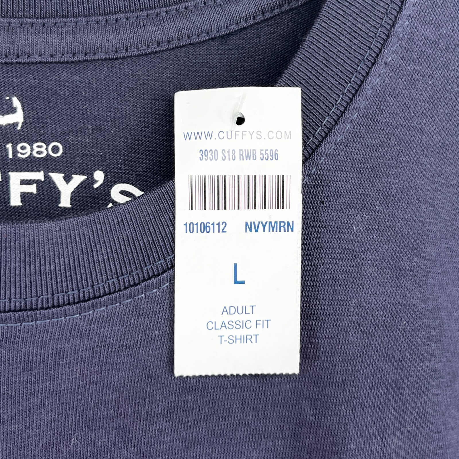 CUFFY Shirt Adult L Cape Cod Yacht Ensign Sailboat Nantucket Cotton Blue NEW gallery